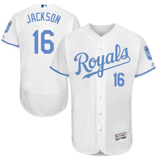 Royals #16 Bo Jackson White Flexbase Authentic Collection Father's Day Stitched MLB Jersey